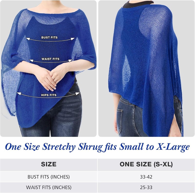 Jamntower 1 Pcs Women Sheer Poncho Shrug Summer Sheer Blouse Top Lightweight Poncho Sheer Bolero for Formal Evening Dress - Image 3